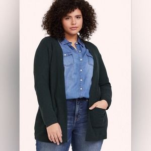 Torrid Women's Green Cardigan Open Front Sweater Size 2X